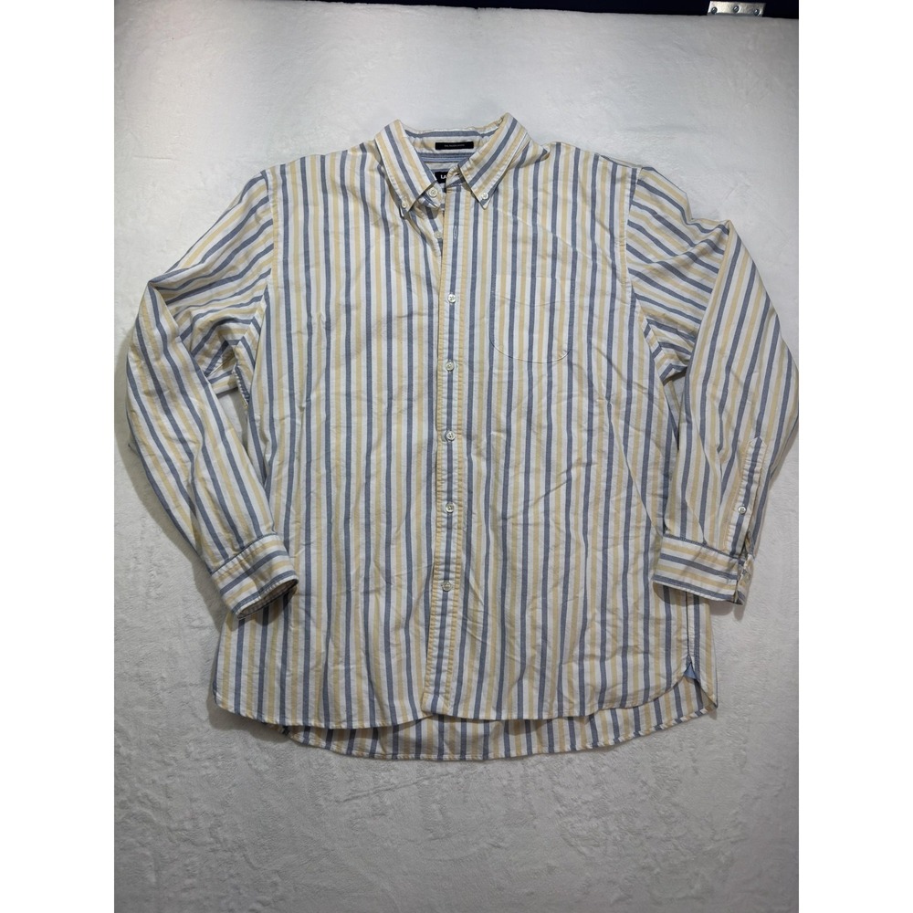 Lands' End Shirt Mens XL Multicolor Stripe Long Sleeve Button‎ Down Cotton
